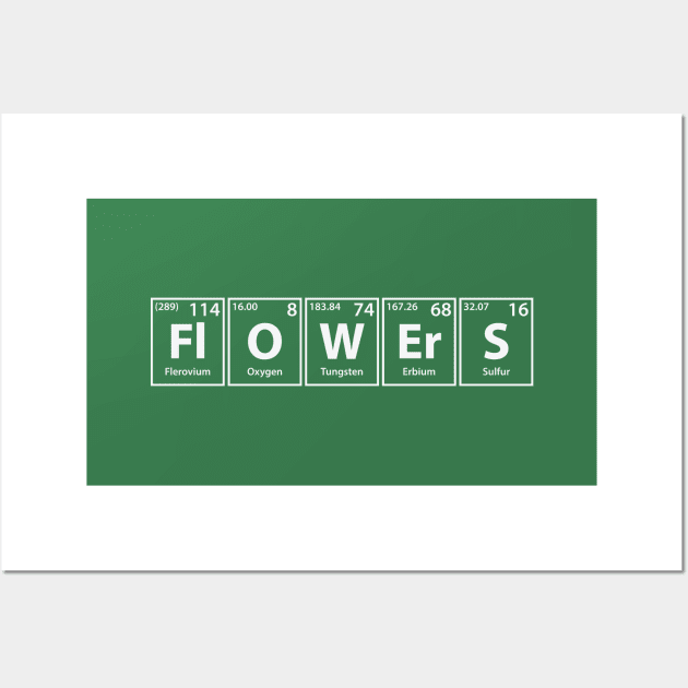 Flowers (Fl-O-W-Er-S) Periodic Elements Spelling Wall Art by cerebrands